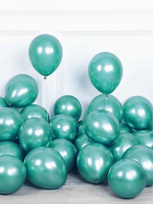Воздушные шары 50 шт / Зеленый, Хром / 30 см #1