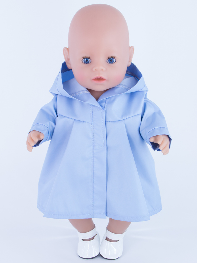 Одежда для кукол Модница Плащик для пупса 43 см светло-голубой  #1