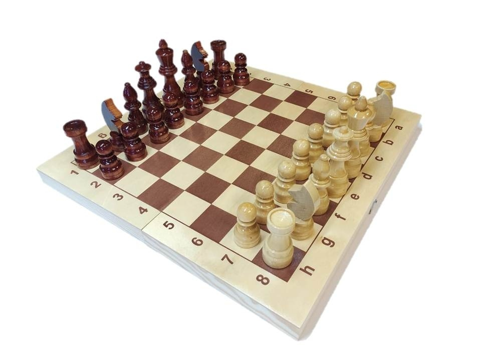 Шахматы гроссмейстерские деревянные лакированные с доской , 43см х 43 см, Ладья-С  #1