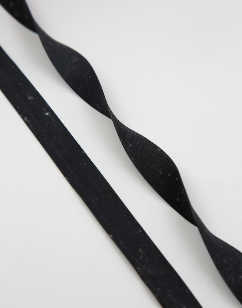 Латексная резинка ребристая цвет Черный,15 мм, 10м #1
