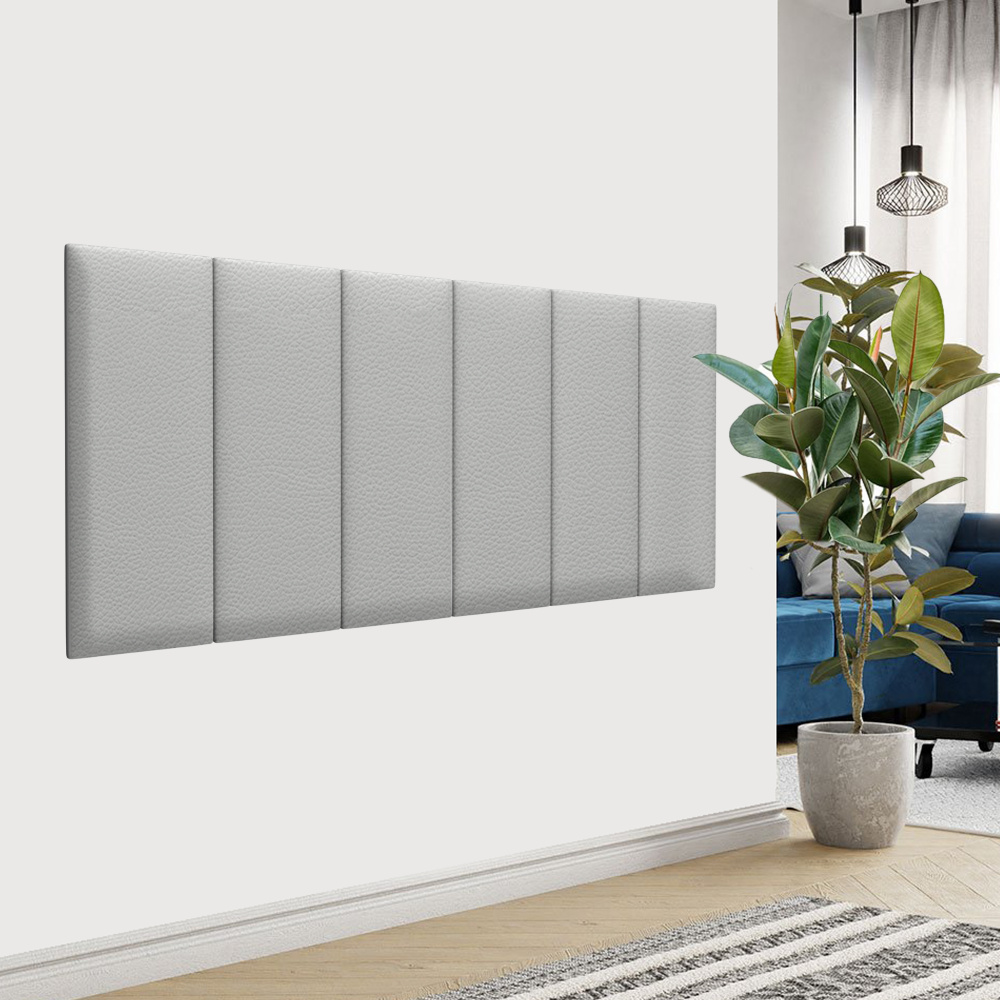 Стеновая панель Eco Leather Grey 30х80 см 4 шт. #1
