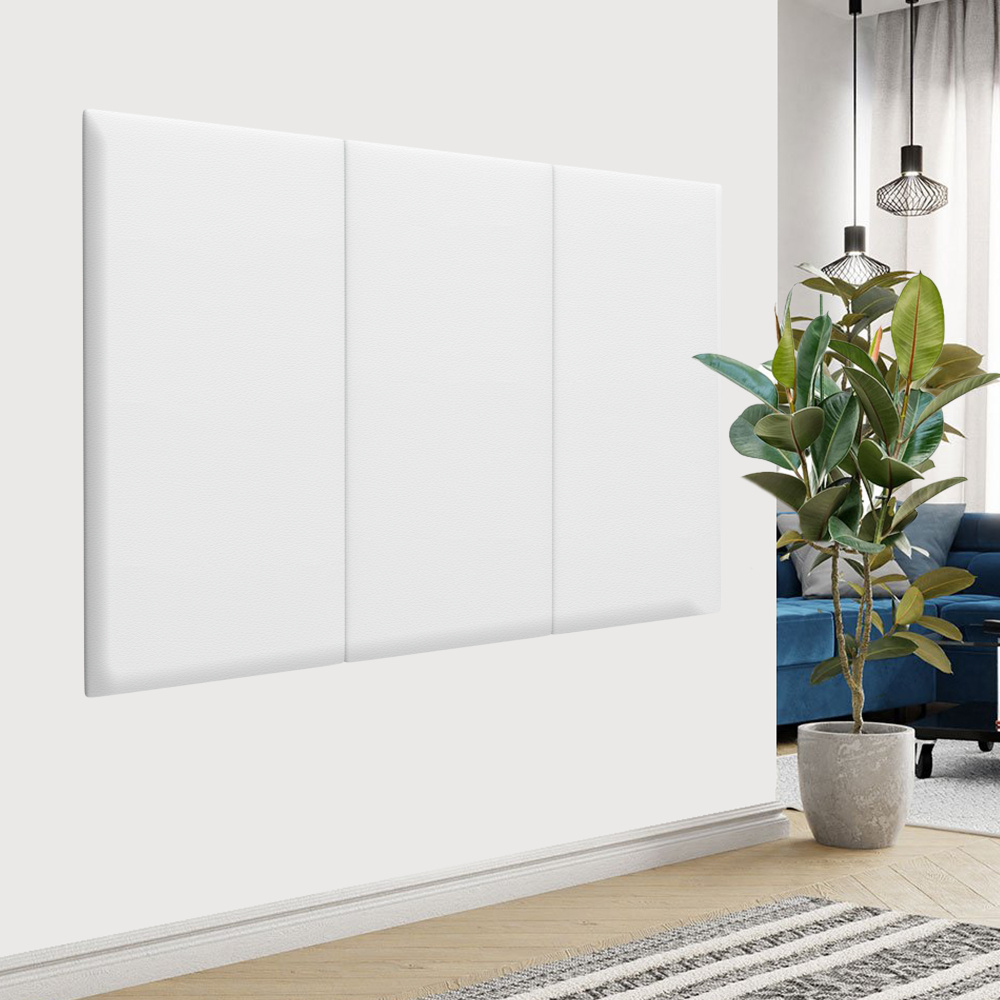 Стеновая панель Eco Leather White 50х100 см 1 шт. #1