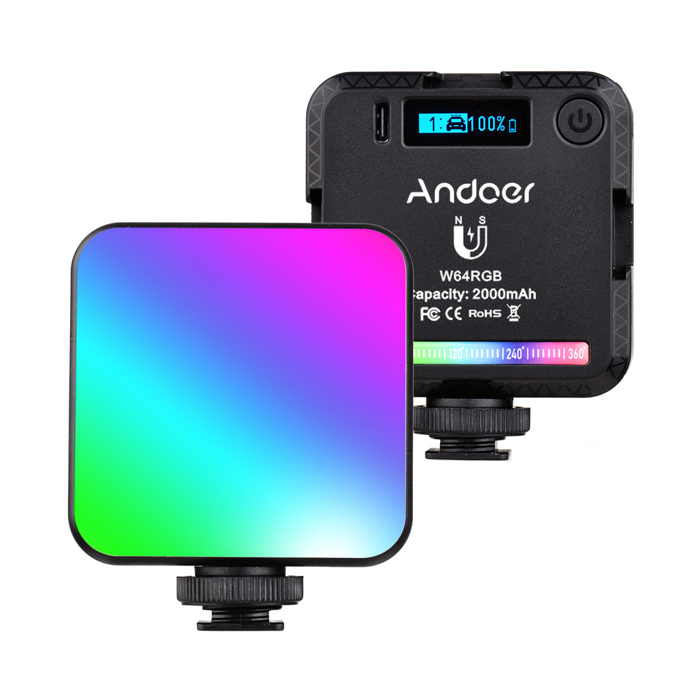 Andoer W64RGB Mini RGB LED Video Light Аккумуляторная заполняющая лампа для фотографий,Top Home  #1