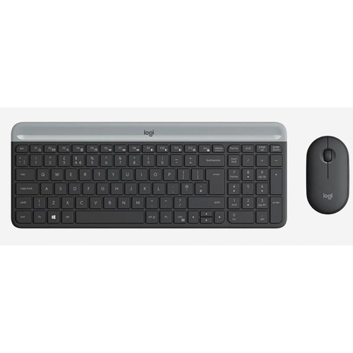 Комплект беспроводной клавиатуры и мыши Logitech MK470 Slim (920-009206) USB-ресивер,черно-серый  #1