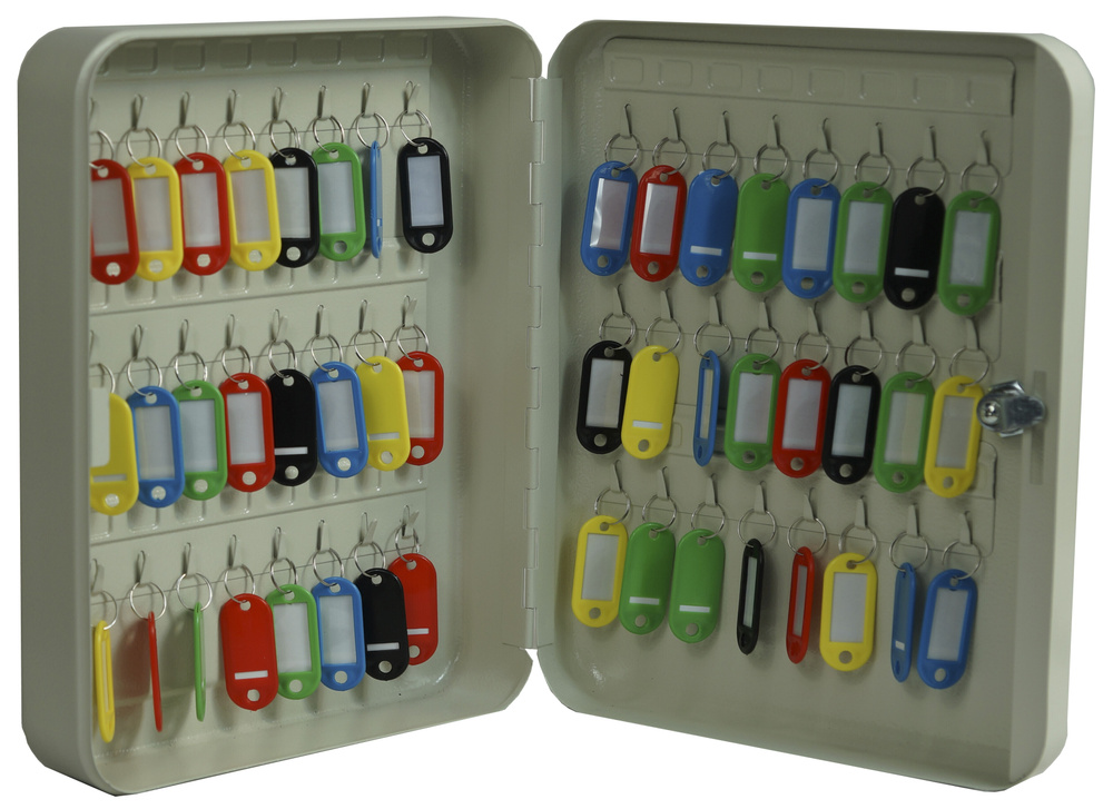 Ключница настенная металлическая - Ящик на 48 ключей закрытый (брелоки в подарок) Klesto K-48R (ВхШхГ #1