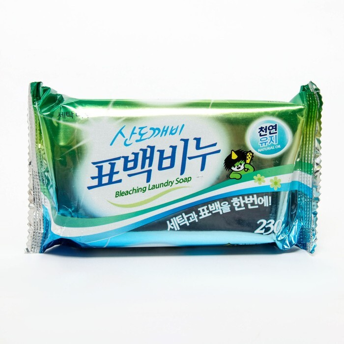 Корейское Отбеливающее хозяйственное мыло для удаления стойких пятен (230 гр.) Bleaching Laundry Soap,Sandokkaebi, #1
