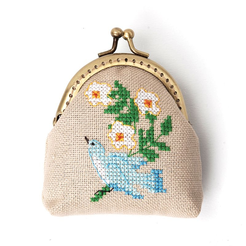 Набор для вышивания кошелька XIU Crafts "Синяя птица счастья", 9х8см  #1