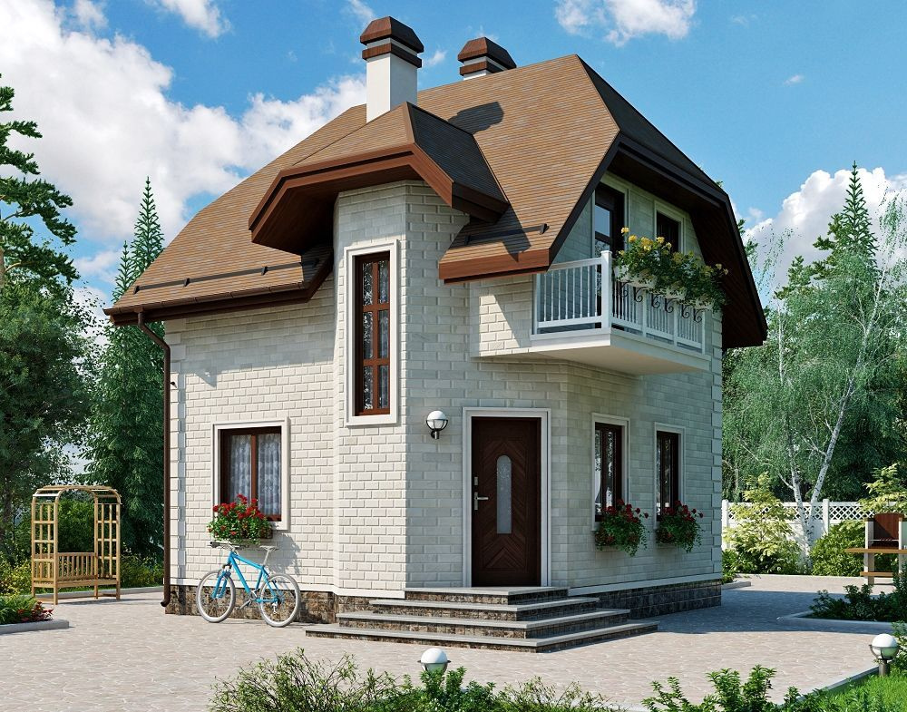 Проекты домов из газобетона 7х8 с мансардой: цены, чертежи, планировки