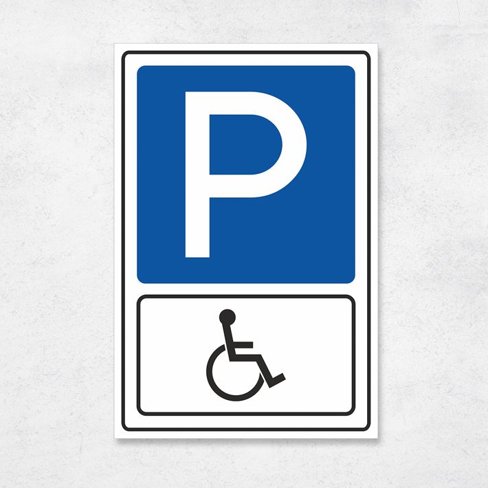 Знак указатель "Парковка для инвалидов", 27х40, ПВХ #1