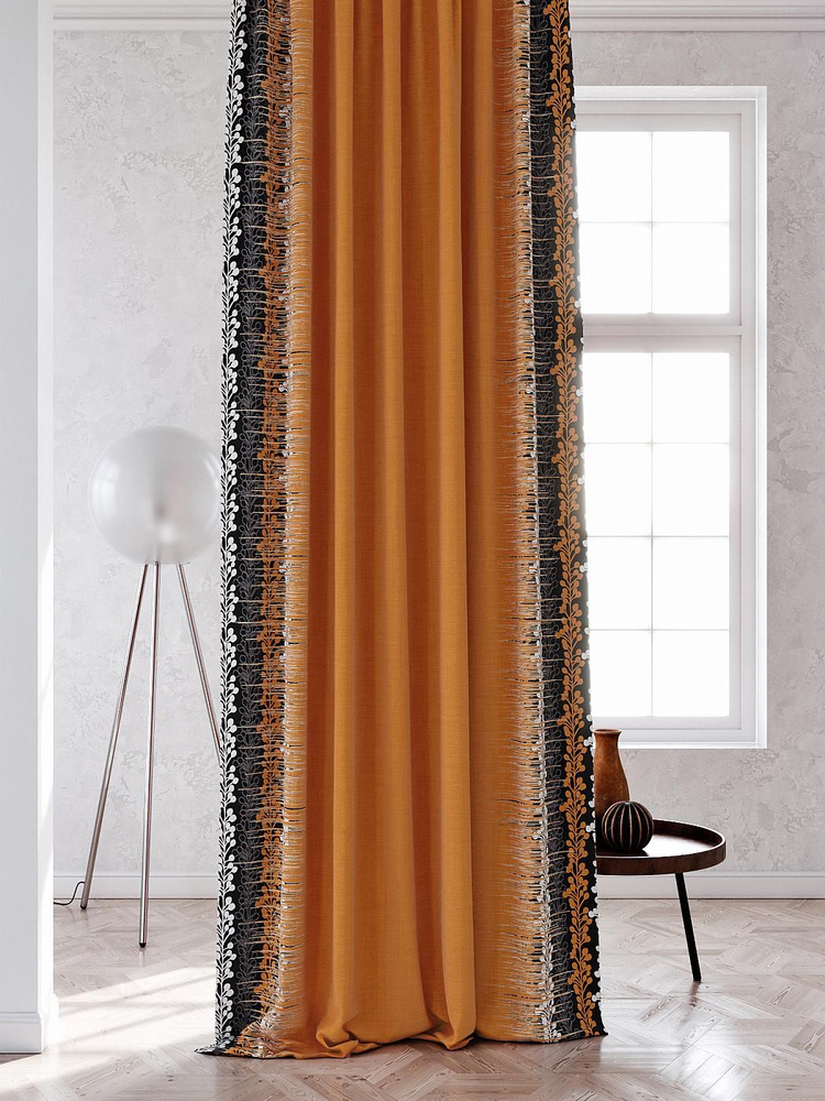 Портьера AT HOME Сонтвиарс (оранжевый) Высота 250 см Ширина 150 см  #1