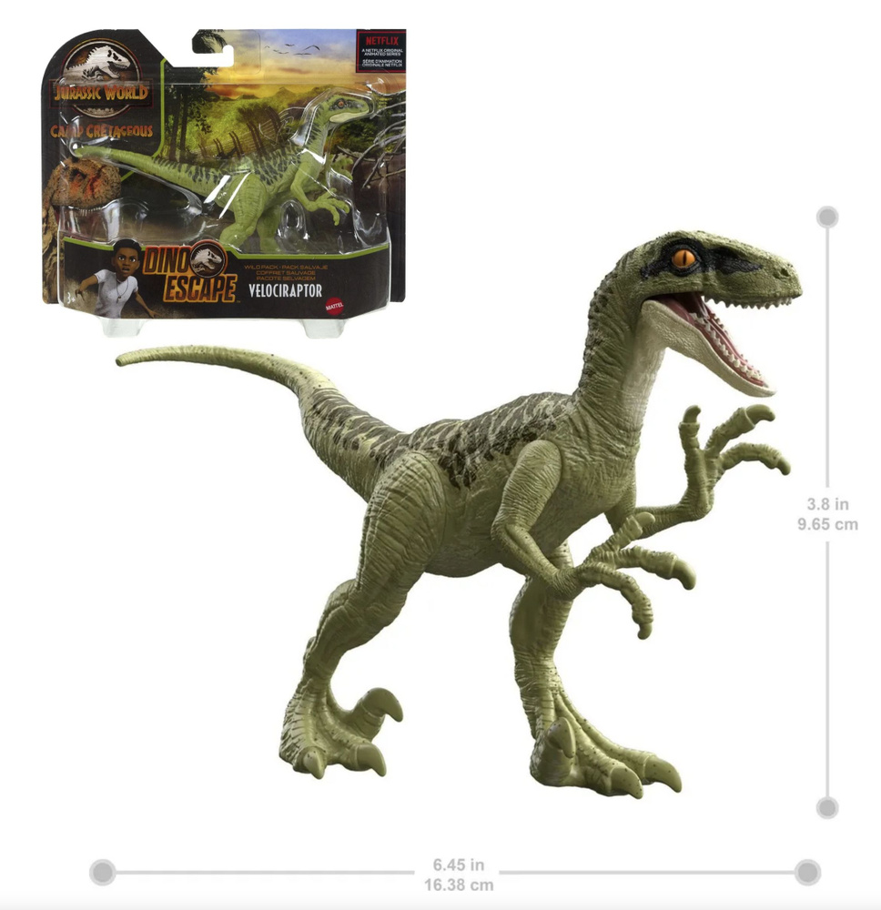 Фигурка динозавра Велоцираптор Jurassic World Velociraptor Dino Escape  series HCL82 Mattel 2022 - купить с доставкой по выгодным ценам в  интернет-магазине OZON (717457807)