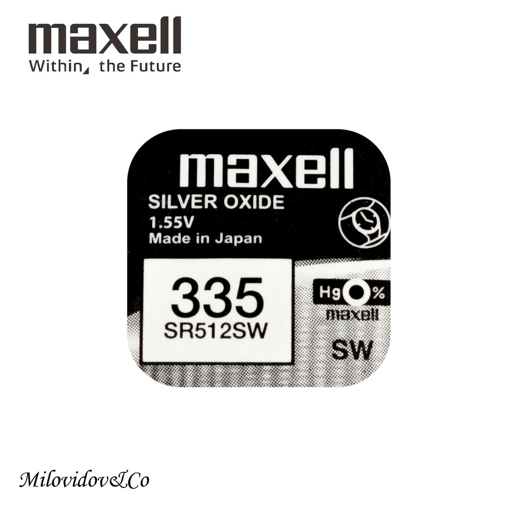 Maxell Батарейка 335 (SR512), Оксид-серебряный тип, 1,55 В, 1 шт #1