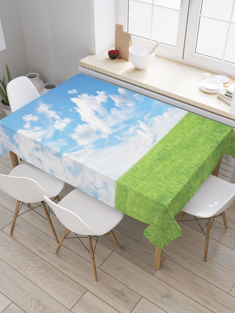 Прямоугольная тканевая скатерть на стол JoyArty с рисунком "Игра облаков" 145 на 180 см  #1