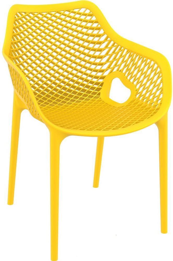 Кресло садовое для дачи, обеденное, уличное, пластиковое Air XL, желтое, Siesta  #1