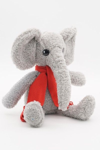 Мягкая игрушка Слоник Фауст младший в красном шарфе, 22 см / Плюшевая обнимашка для детей и подростков #1
