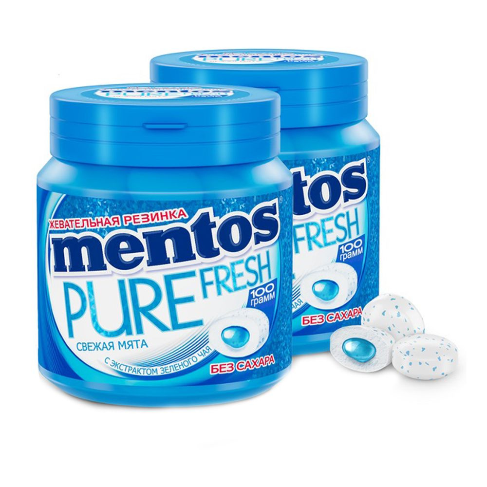 Жевательная Резинка Mentos Pure Fresh Мята 100г. 4 штуки #1