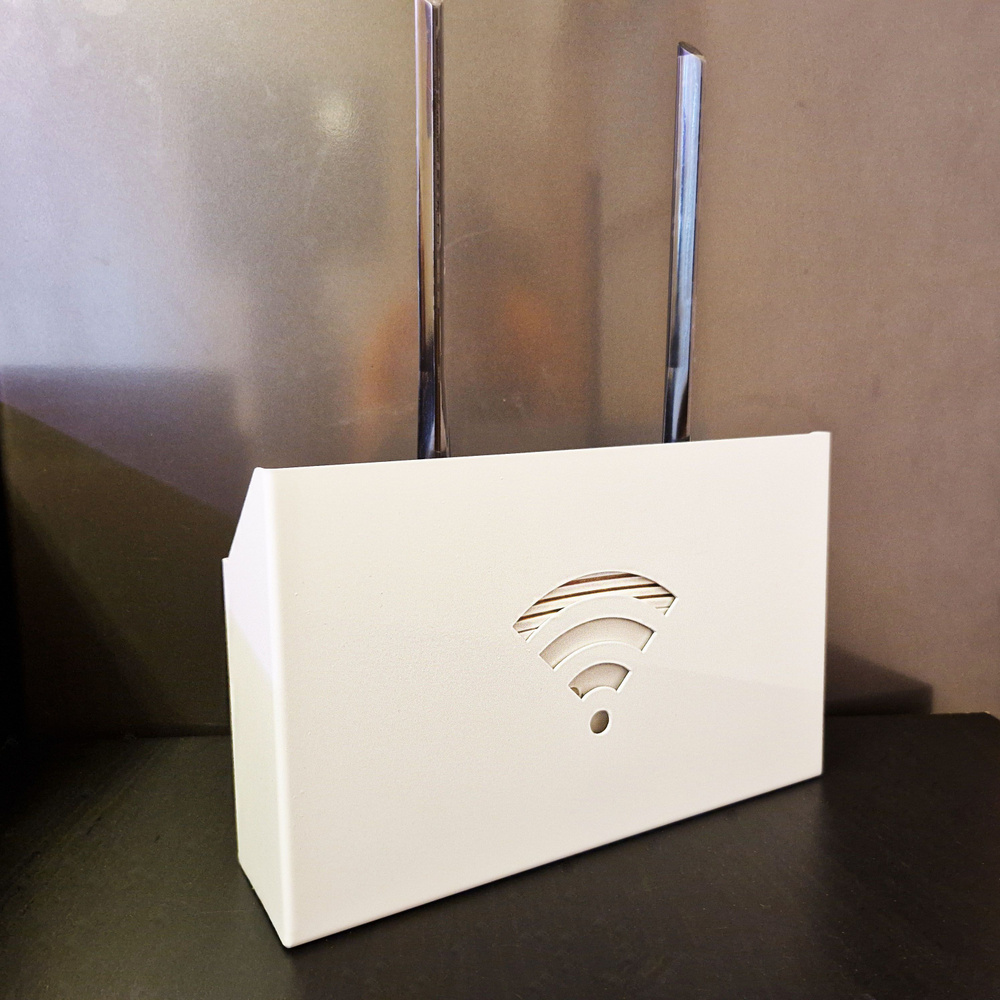 Полка ящичек под Wi Fi роутер. Белый. 26х16,5 см #1