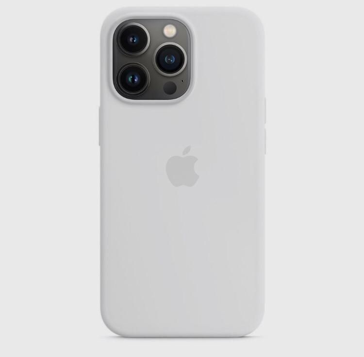 Силиконовый чехол Soft Touch на iPhone (Айфон) 14 Pro Max (с логотипом), белый  #1