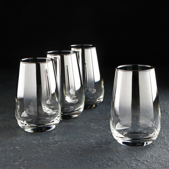 Набор стаканов высоких "Серебряная дымка", 350 мл, 4 шт #1