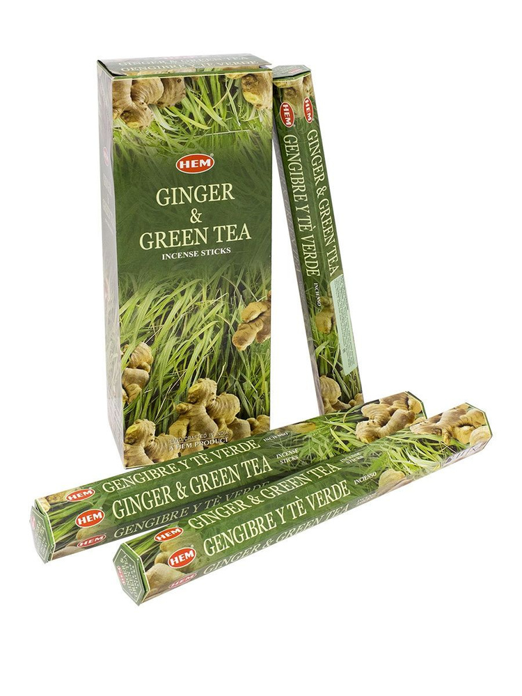 Благовония палочки HEM Ginger & Green Tea (Имбирь и зеленый чай) 6 пачек по 20 шт  #1