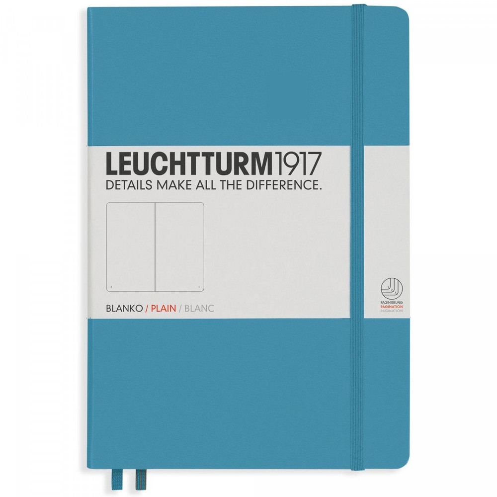 Записная книжка Leuchtturm Medium A5 Nordic Blue твердая обложка 251 стр, 354584  #1