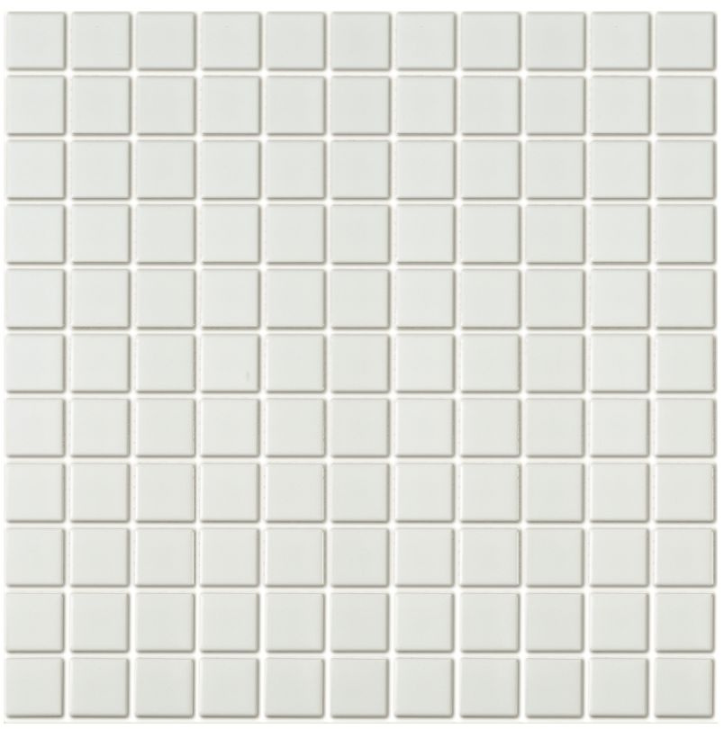 Мозаика из керамогранита Bianco (5 шт/уп) / на сетке 300х300 мм / размер квадратика 25x25 мм/ толщина #1