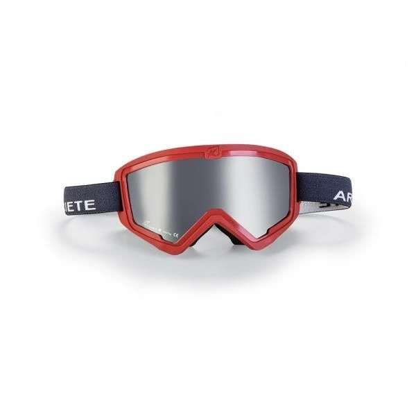 Кроссовые очки (маска) Ariete Mudmax Racer красные с серебристой линзой  #1