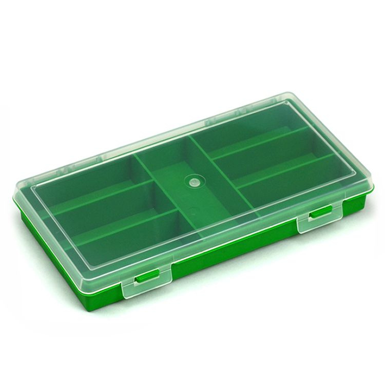 Коробка для приманок PolymerBOX 2407 (7 ячеек) 240 х 130 х 35 мм, цв. Зелёный  #1