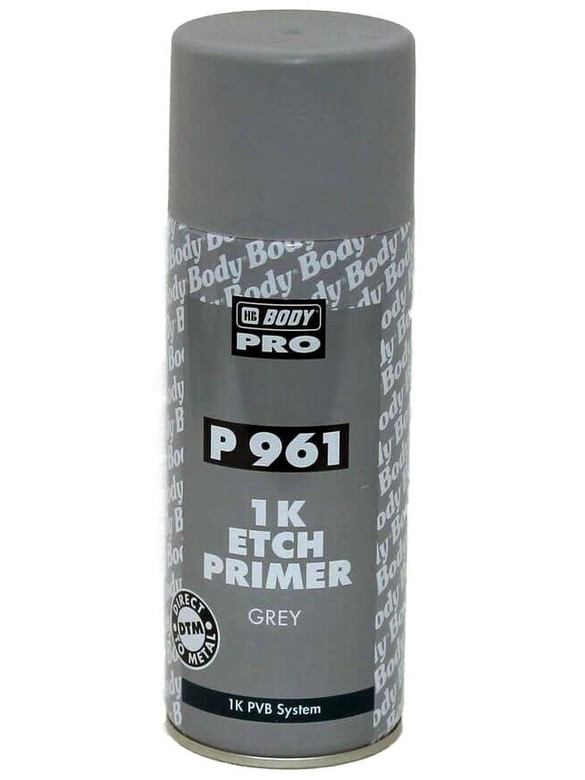 Грунт BODY P 961 1K ETCH Primer кислотный серый, антикоррозийный травящий, аэрозоль 400 мл.  #1