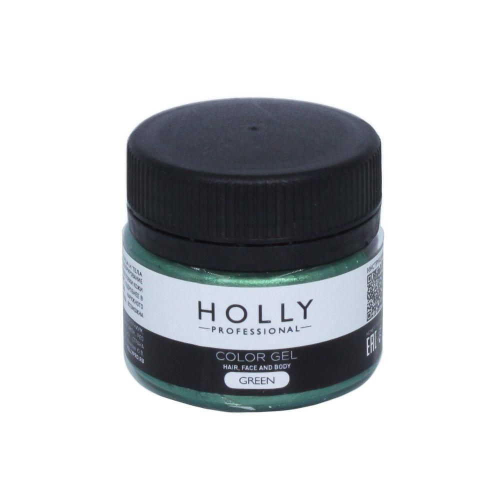 Декоративный гель для лица, волос и тела Color Gel, Holly Professional (Green)  #1