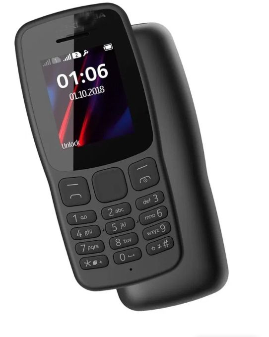Телефон кнопочный Nokia 106 Dual Sim / Мобильный телефон Нокиа 106 Две Сим-карты , черный  #1