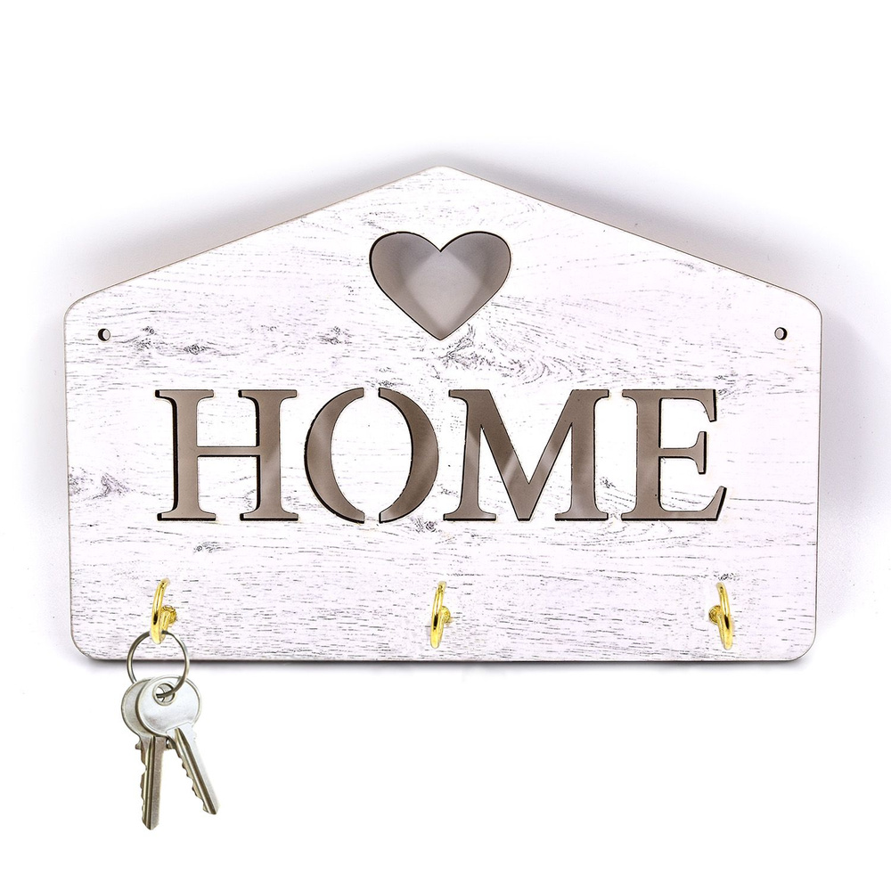 ПК ПОДАРКИ Ключница настенная " "HOME", 22х14,5х3,2 см." с 3 крюч., 1 шт  #1