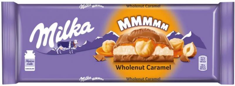 Шоколад Milka Toffe Wholenut - 300 гр. Европа Милка Тоффи Холнат Большая шоколадная плитка  #1