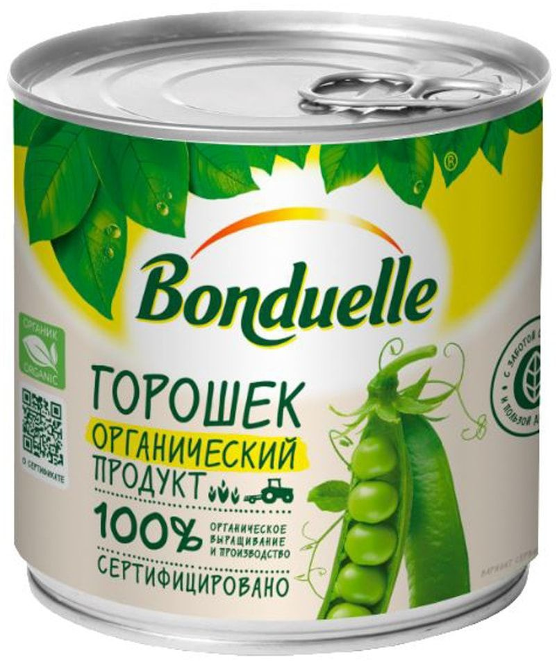 Горошек Bonduelle зеленый органик 425мл х 3шт #1