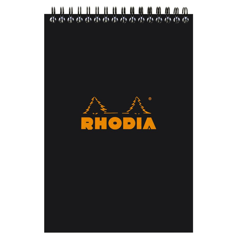 Блокнот Rhodia Classic на спирали, A5, клетка, 80 г, Черный #1