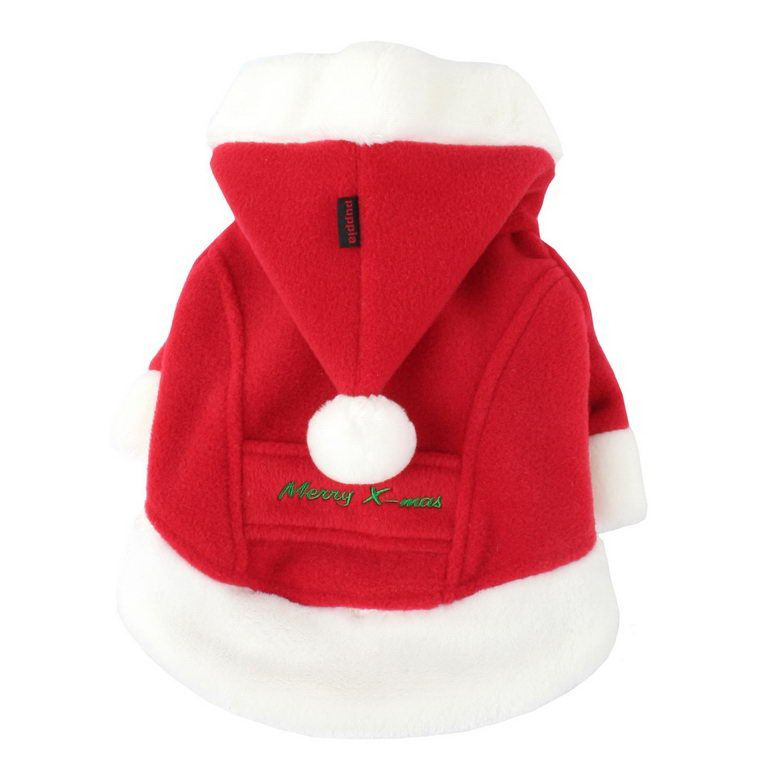 Куртка для собак с капюшоном новогодняя PUPPIA "Santa", красная, ХL, 36см  #1