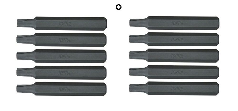 Биты для шуруповерта 5/16" L30мм звездочка TORX T50 профессиональные FSEA1050 TOPTUL (10 штук)  #1
