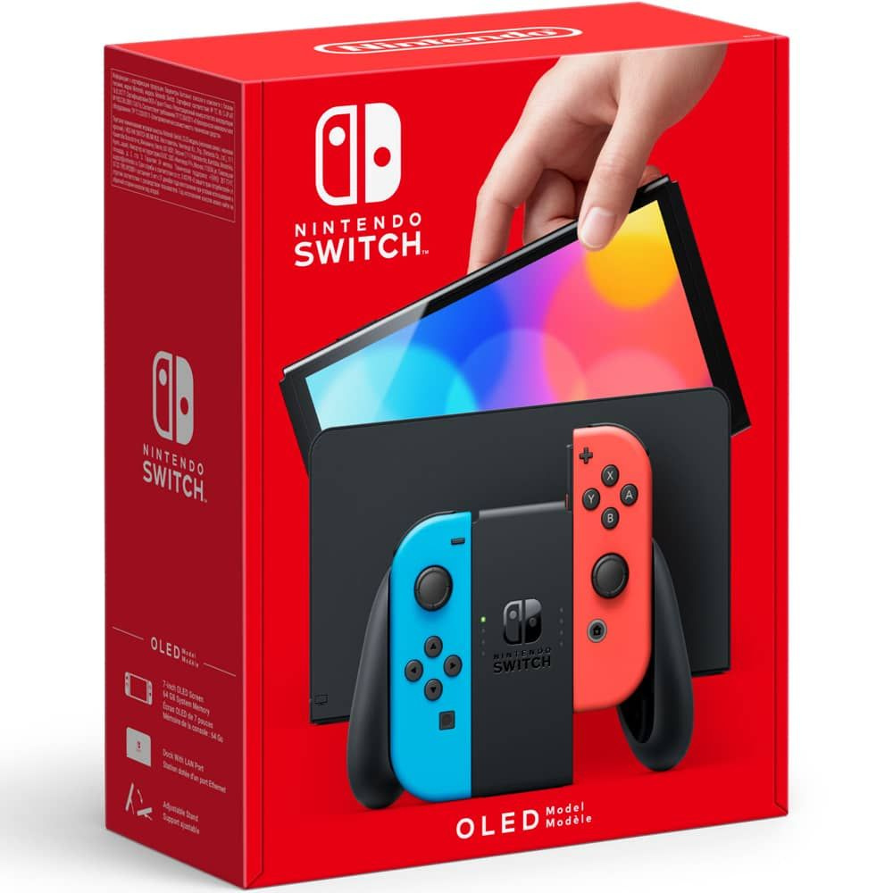 Игровая приставка Nintendo Switch OLED-модель (неоновая синяя/неоновая красная)  #1