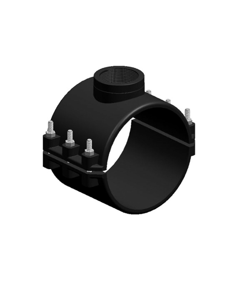 Хомут седельный (врезка в трубу) (седелка) 160 х 1" (6 болтов) PREMIUM ...