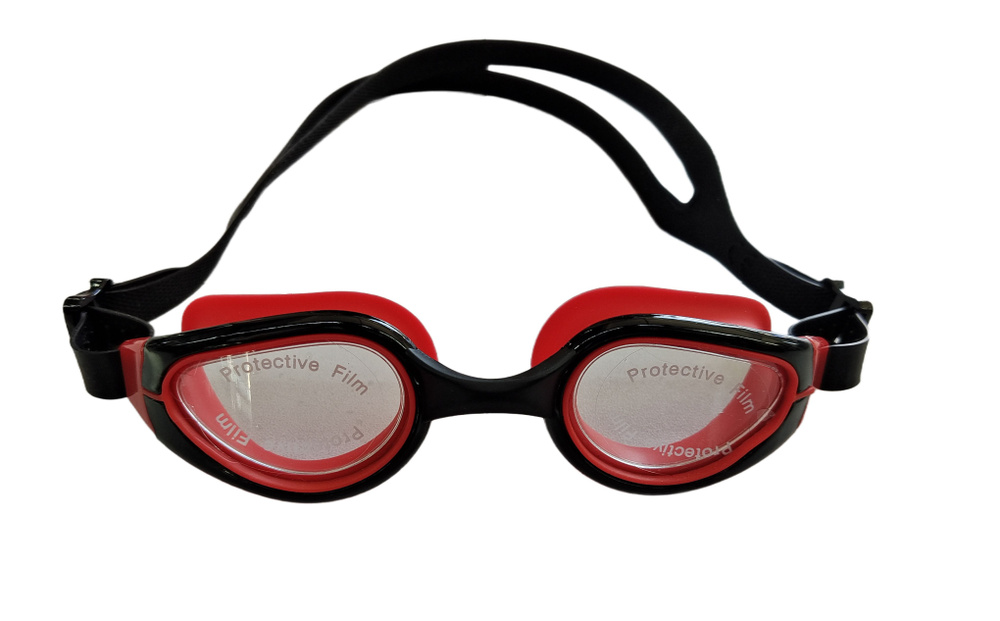 Очки для плавания силиконовые SWELL Junior COMFORT - детские юниорские чёрно-красные  #1