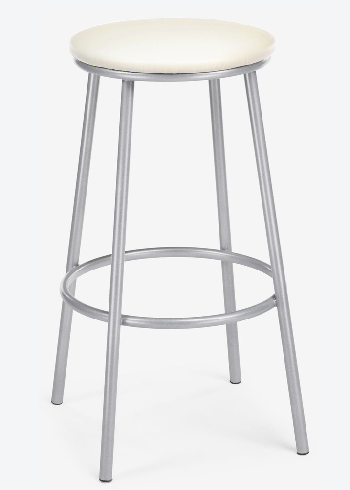 Барный стул лофт для бровиста и визажиста кухонный мягкий, высокий, круглый металлический экокожа / барные #1