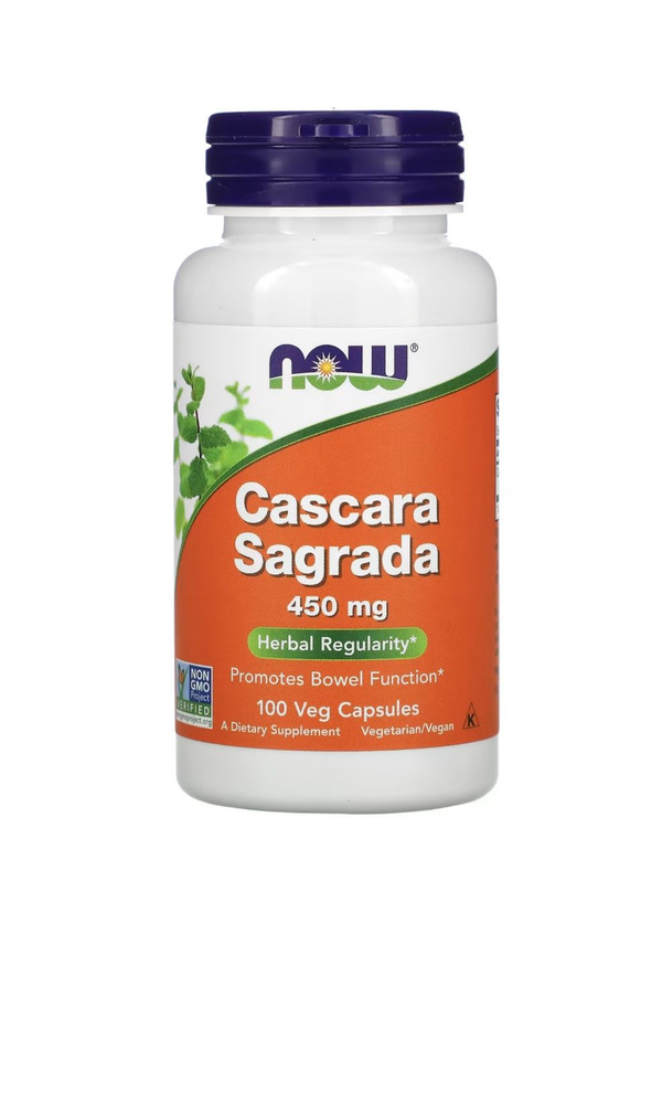 Каскара Саграда NOW Cascara Sagrada 450 mg 100 капсул #1