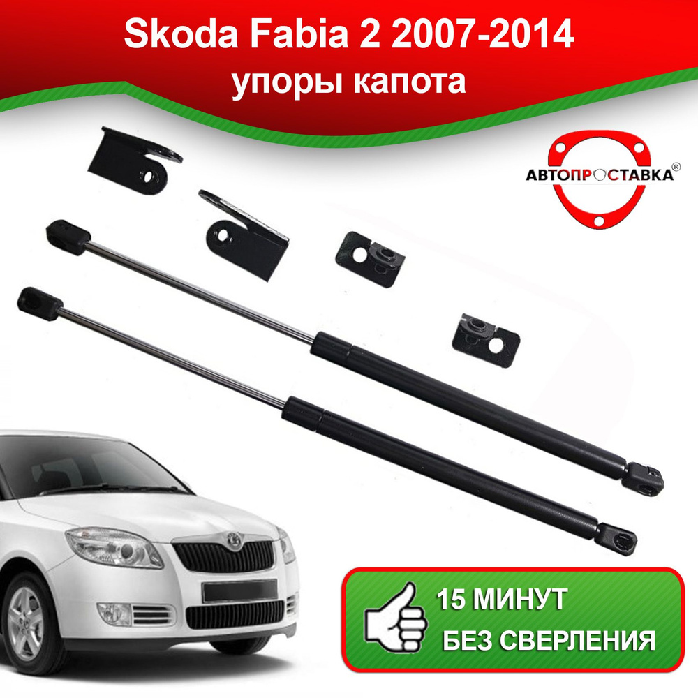 Упоры капота для Skoda Fabia 2 2007-2014 / Амортизаторы капота Шкода Фабия 2  #1