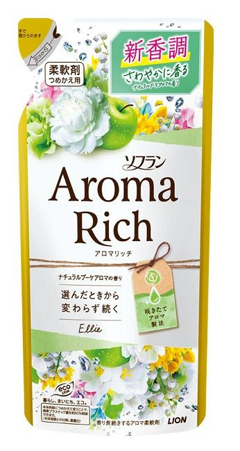 LION Кондиционер для белья Soflan Aroma Rich Ellie дезодорирующий с натуральными ароматическими маслами #1