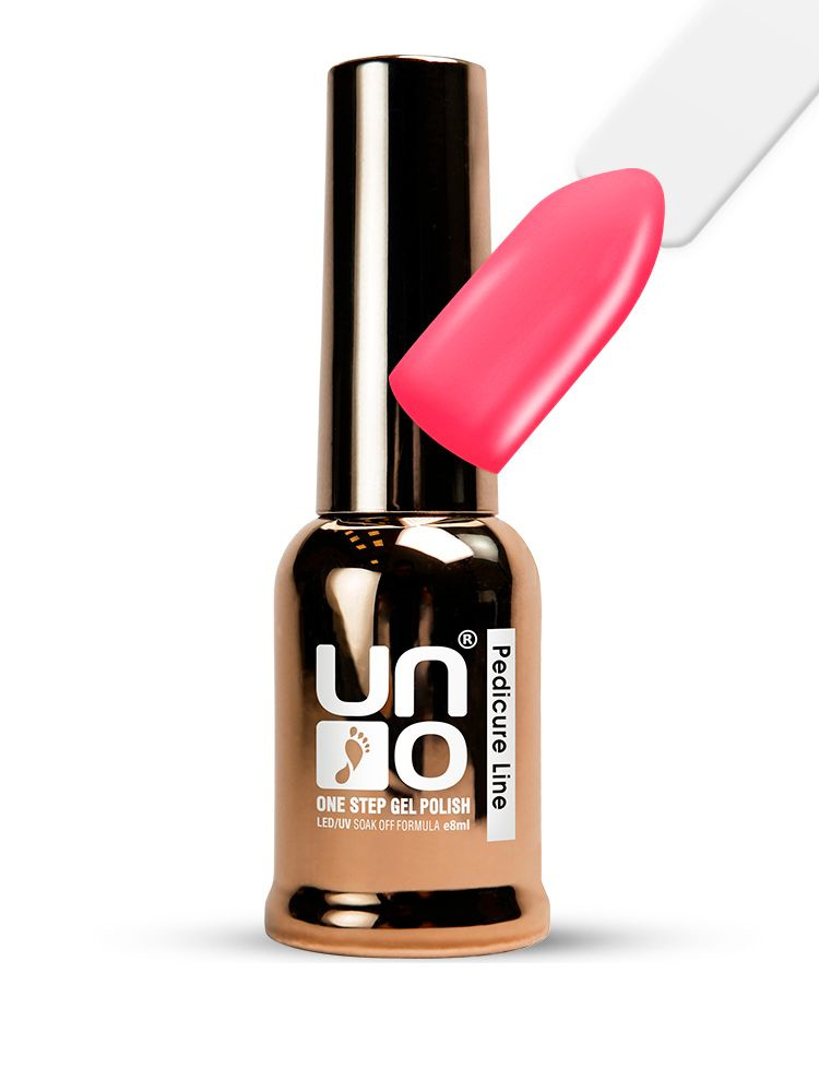 UNO, Однофазный гель лак ONE STEP PEDICURE LINE №03 розовый неон, 8 мл  #1