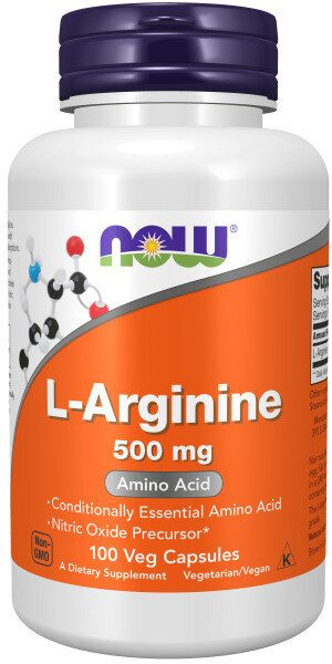 NOW L-Аргинин 500 мг" ("NOW L-Arginine 500 mg") (капсула массой 686 мг 10%), 100 капсул  #1