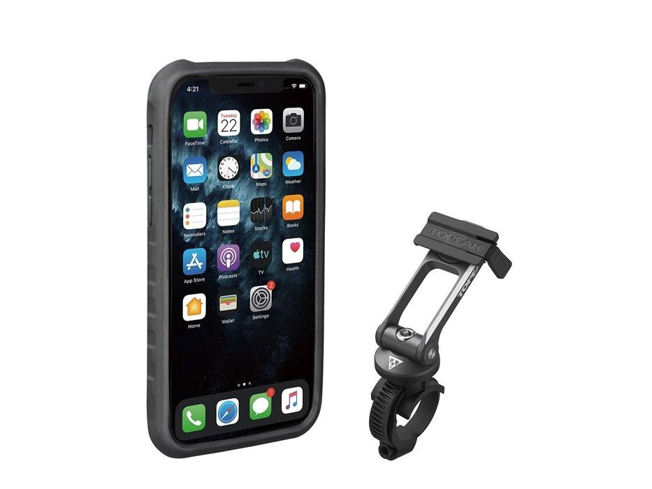 TOPEAK RIDECASE W/MOUNT, WORKS WITH iPHONE 12 MINI, BLACK/GRAY чехол для смартфона c креплением на руль #1