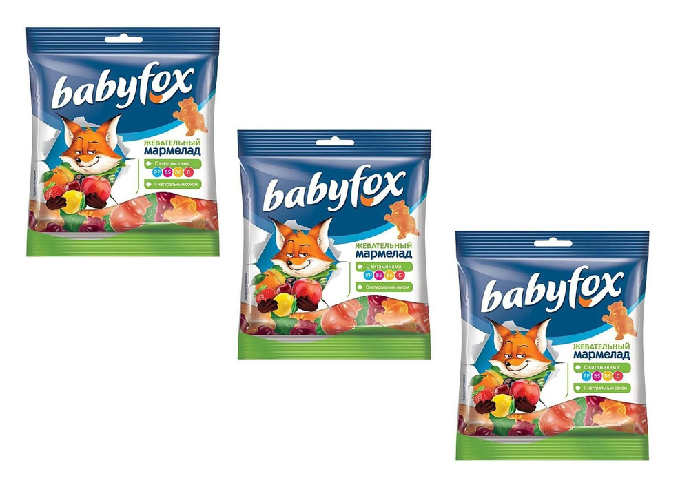 BabyFox, мармелад жевательный с соком ягод и фруктов, 70 г - 3 шт.  #1