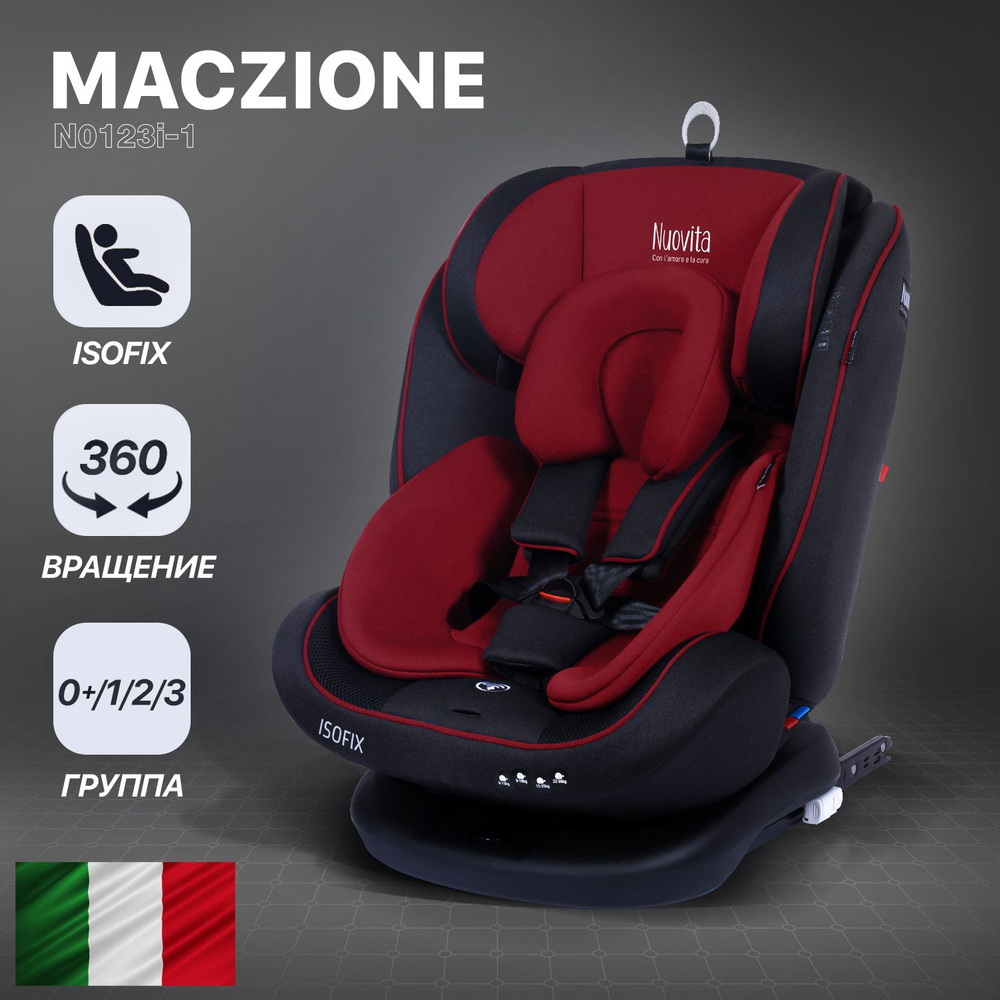 Детское автокресло Nuovita Maczione N0123i-1 для новорожденного, поворотное, на заднее сиденье от 0 до #1