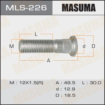 Masuma Шпилька колеса М12 х 1,5, 30 мм, 1 шт. #1